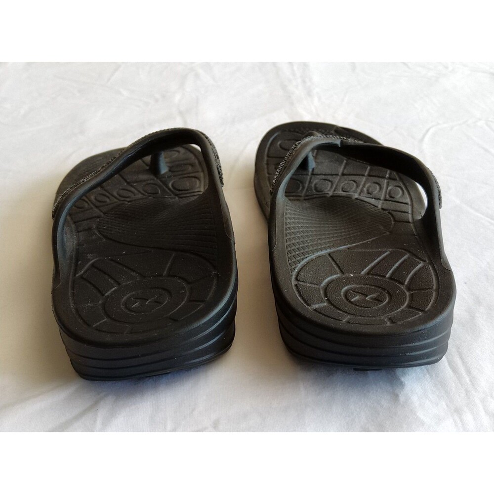 Aetrex BLACK Lynco Orthotic Flip Flop US 6 Glitter Sandals Fiji Sparkle - Picture 4 of 13